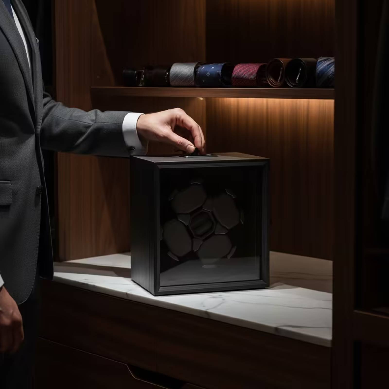 Quiet Luxury Watch Men - Caja organizadora de lujo para 4