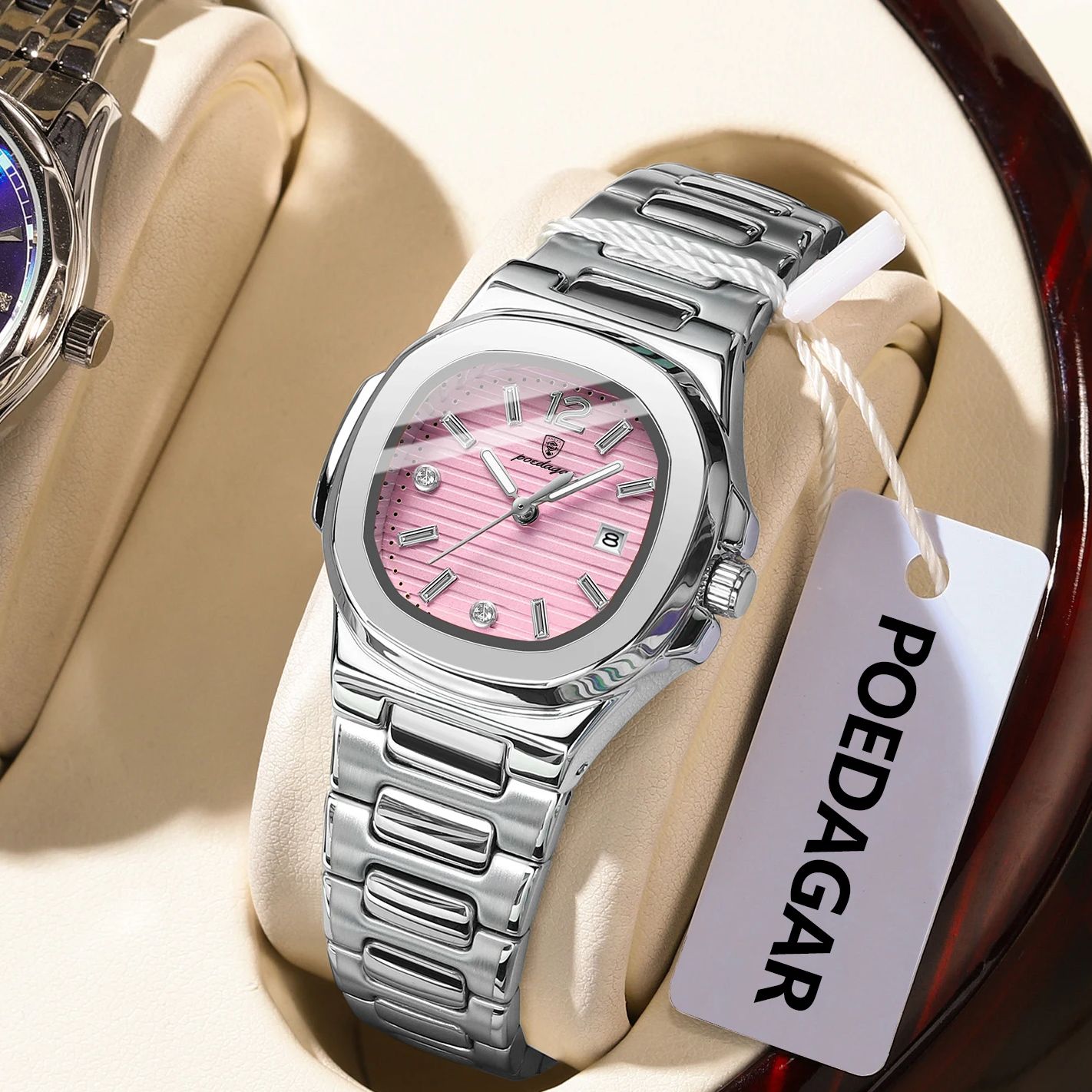 Luxury Watch Girl - Reloj de pulsera POEDAGAR cuadrado a