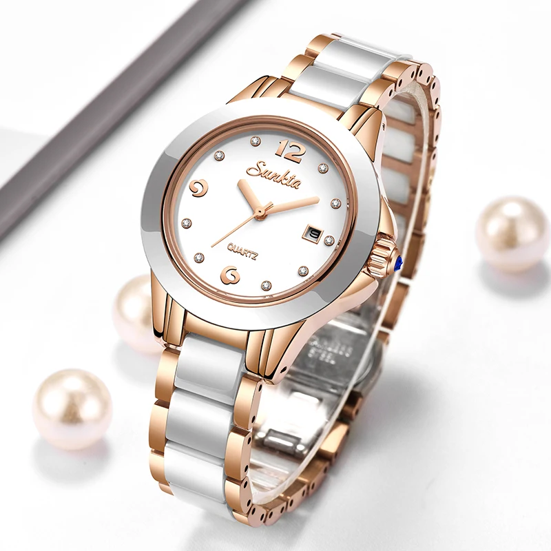 Luxury Watch Diamond - Reloj Sunkta de cuarzo informal a