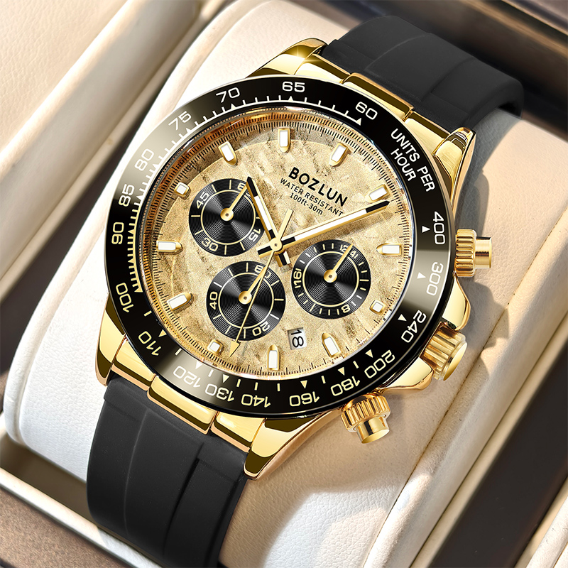 Luxury Watch List - BOZLUN-relojes de cuarzo con movimiento cronógrafo