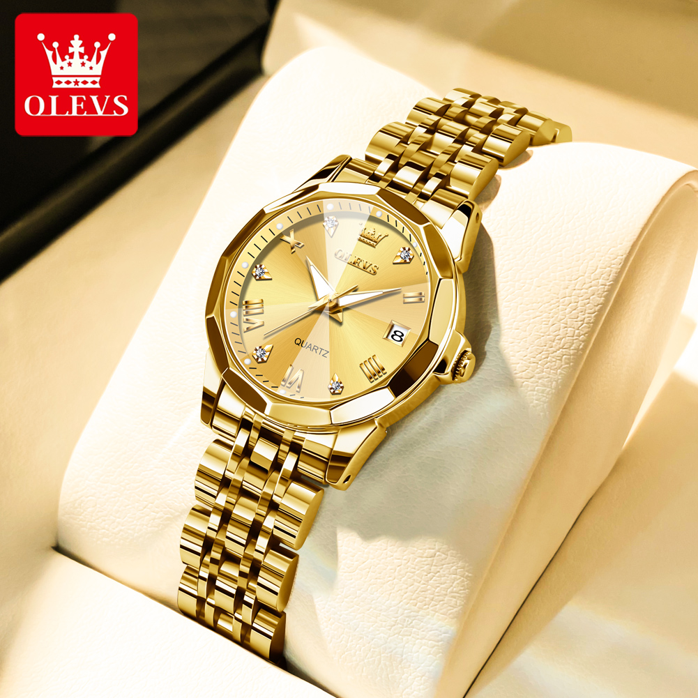 Luxury Watch Girl - OLEVS, reloj dorado a la moda