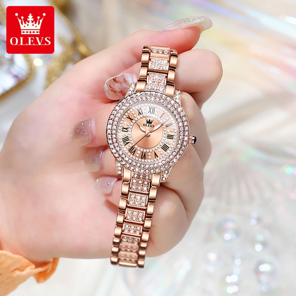 OLEVS-reloj de cuarzo con incr - Luxury Watch Diamond reseña y precio