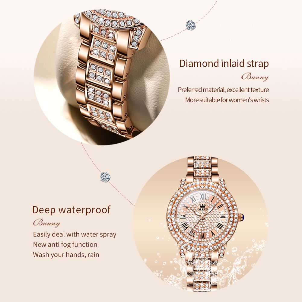 OLEVS 9943 reloj de cuarzo Ori - Luxury Watch Diamond reseña y precio